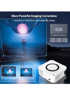 Mi VAZA Portable Projector, 1080p HD 5G WIFI Portable Home Theater Video Movie Projector, USB Mini Outdoor Movie Projector, Led Video Smart Home Theater Projector For Home Office, (1pc, White 7)  - Image 4