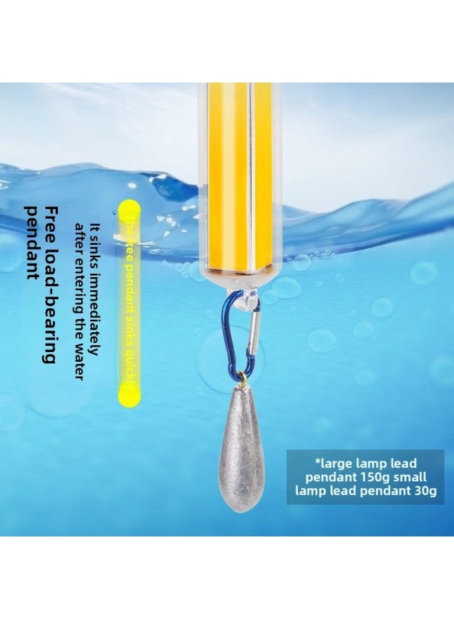 Underwater Lure Fish Lamp Poly Waterproof Sea Fishing Yellow Light Green Light White Light Hairtail Fishing Lamp Night Boat Fishing Raft Fishing Lamp-Color:Underwater Fish Luring Lamp Large Yellow Light COB-12v Can Be Connected To A Power Supply Or Battery  - Image 5