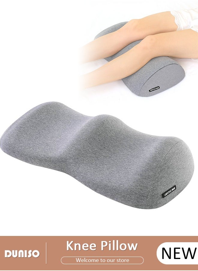 DUNISO Memory Foam Knee Pillow,Knee Pillow Leg Elevation Wedge Pillow,Leg Pillows for Sleeping,Elevation Pillow for Relieve Sciatica, Back, Knee, Joint and Pregnancy Pain  - Image 1