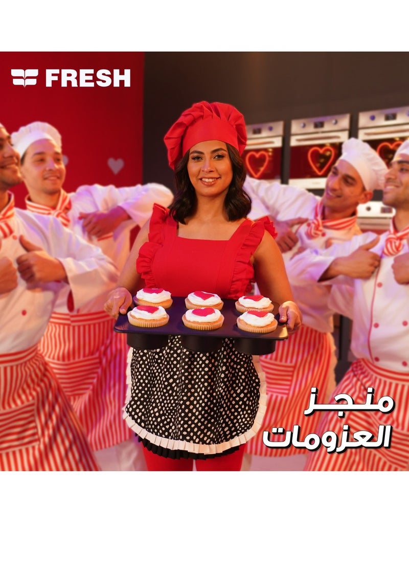 فريش بوتاجاز فريش روك-فضي 60 × 60 / 4 شعلة سطح أستانلس ستيل امان فرن وشواية  - Image 5