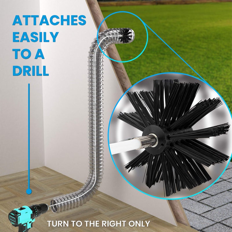 SP HOME GOODS The Professional Dryer Vent Cleaner Kit -(20-Feet) Innovative Lint Remover Reusable Strong Nylon| Flexible Lint Brush with Drill Attachment for Faster Cleaning - Image 3