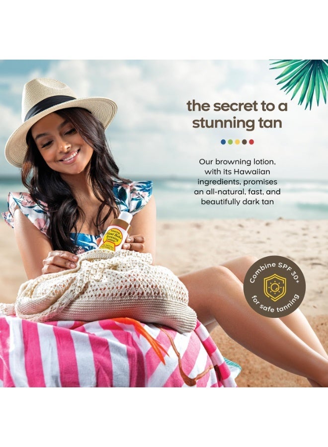 Maui Babe Browning Lotion 236ml All Natural Fast Dark Tan Lotion with Hawaiian Ingredients Sun Tanning Accelerator for Deep Long Lasting Tan - Image 3