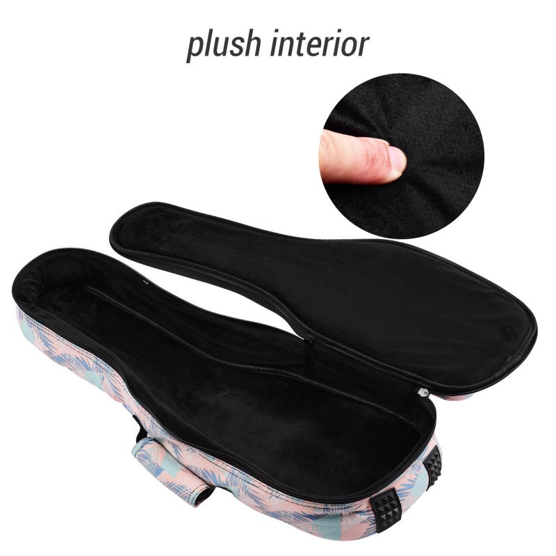 23 Inch Stylish Pattern Design Ukulele Bag - Lightweight Breathable Padded PE Foam Gig Bag for Travel Music Instrument Protection - Image 5