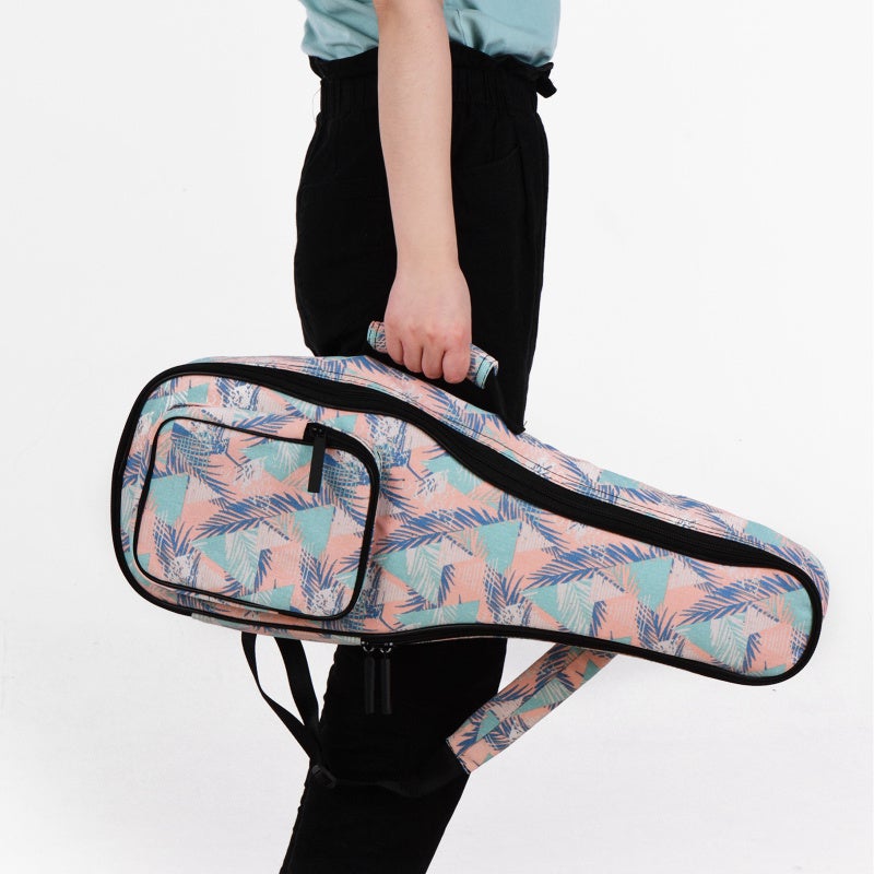 23 Inch Stylish Pattern Design Ukulele Bag - Lightweight Breathable Padded PE Foam Gig Bag for Travel Music Instrument Protection - Image 2