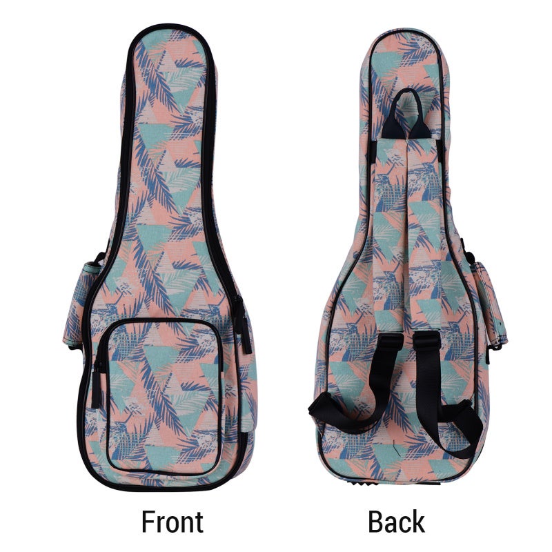 23 Inch Stylish Pattern Design Ukulele Bag - Lightweight Breathable Padded PE Foam Gig Bag for Travel Music Instrument Protection - Image 4
