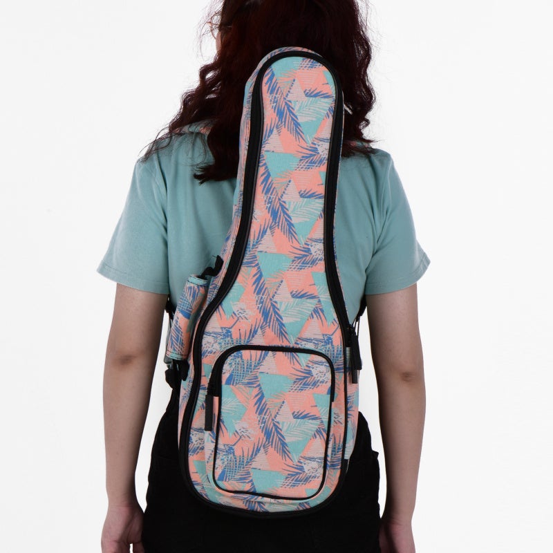 23 Inch Stylish Pattern Design Ukulele Bag - Lightweight Breathable Padded PE Foam Gig Bag for Travel Music Instrument Protection - Image 3