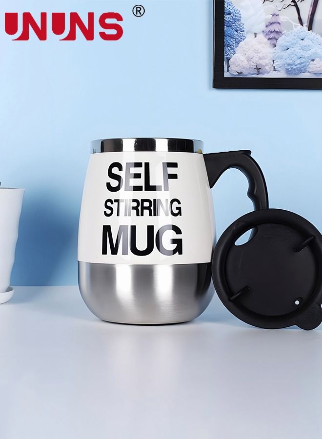 UNUNS Self Stirring Coffee Mug,400ml Auto Mixing Mug With Lid,Stainless Steel Cup For Coffee/Tea/Hot Chocolate/Milk,Magnetic Cup,Mug OfficeKitchen/Travel/Home,Creative Gift - Image 3