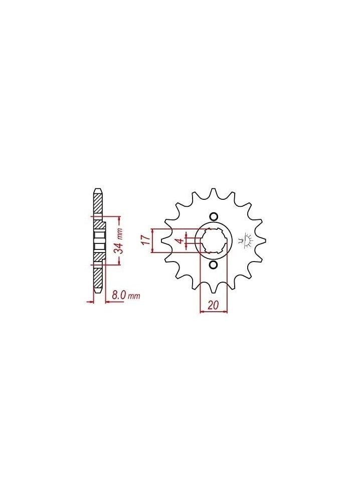 Wivplex 520 14T Motorcycle Front Sprocket - Image 2