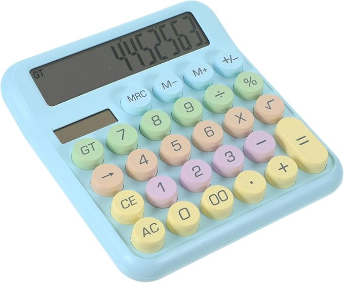Sky Blue Mechanical Keyboard Calculator for Students and Office Workers Vibrant Colors - Image 1