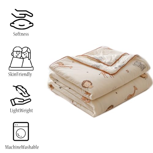 MorroMorn Toddler Bedding Set, Super Soft Baby Blanket Neutral Toddler Comforter Sets - 2 PCS Bed Set with Pillowcase Lightweight Breathable for Girls Boys Kids Infant Summer Spring Fall (Animals) - Image 5