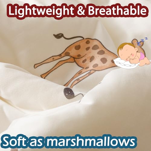 MorroMorn Toddler Bedding Set, Super Soft Baby Blanket Neutral Toddler Comforter Sets - 2 PCS Bed Set with Pillowcase Lightweight Breathable for Girls Boys Kids Infant Summer Spring Fall (Animals) - Image 3