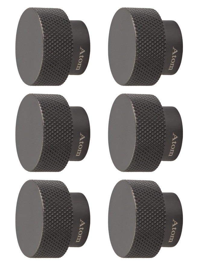 Atom 1 inches Brass Knob for Cabinet, Drawer or Door | Dresser Wardrobe Kitchen Metal Globe | Kids Pulls Handles for Furniture (DMN-BLK), Pack of 6 - Image 1