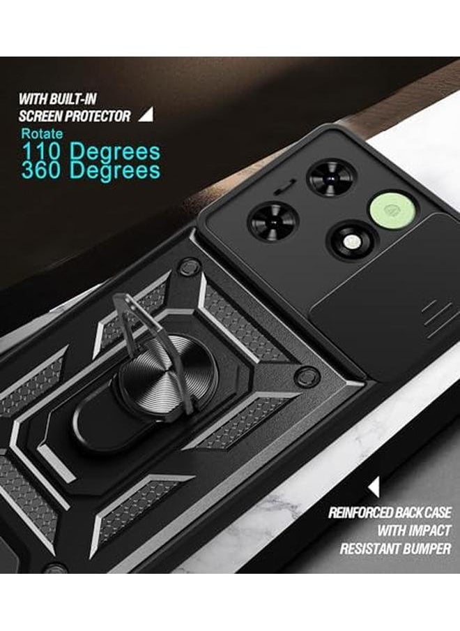 erorex - Case For Tecno Spark Go 2024 Tecno Spark 20 Tecno Spark 20C Tecno Pop 8 Kickstand Case Cover Plus Tecno Spark Go 2024 Tecno Spark 20 Tecno Spark 20C Tecno Pop 8 Screen Protector 2 Pieces Black - Image 1