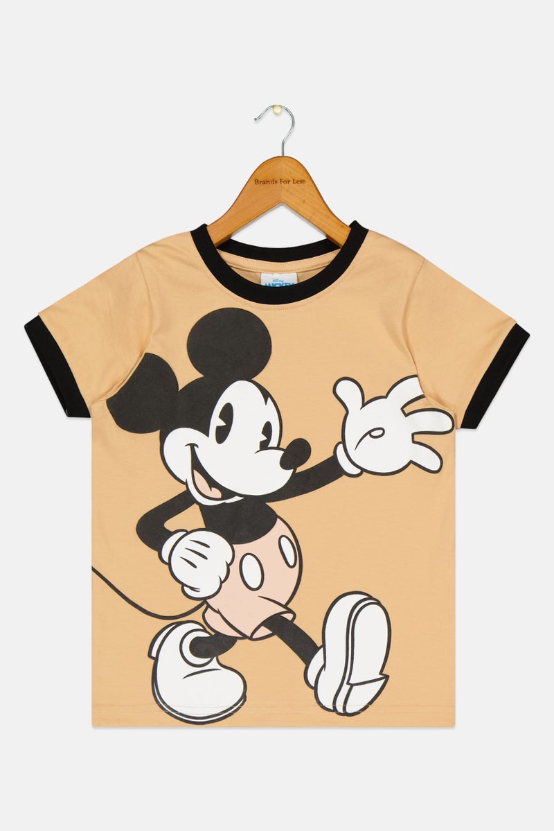 Disney Toddlers Boy Mickey And Friends Graphic Print Short Sleeve T-Shirt, Beige - Image 2