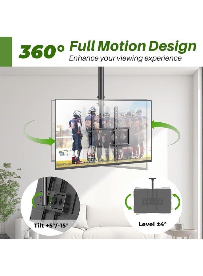 ELTRAZONE Adjustable Ceiling TV Mount Bracket - Universal Fit for LED, LCD, OLED, Plasma TVs Up to 65 Inches, 88lbs Weight Capacity - Image 4
