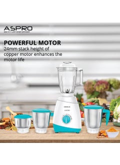 Havells Havells Aspro 4 Jar 500 watt Mixer Grinder with 1.75Ltr Polycarbonate Jar with Fruit Filter, 21000 RPM, Overload Protector, 2 Yr Product & 5 Yr Motor Warranty (White and Light Blue)  - Image 5