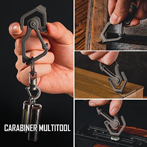 KeyUnity Titanium Carabiner Keychain Tool, 3 Functions in 1 Multitool for Everyday Carry (KU05) - Image 4