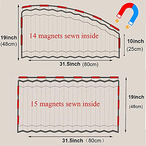 Ovege Car Window Shade -Car Side Window Sun Shade Car Curtain Pleated Silky UV Protection Privacy Baby Suction Magnetic (Black-Opaque, Front&Back 4pcs) - Image 5