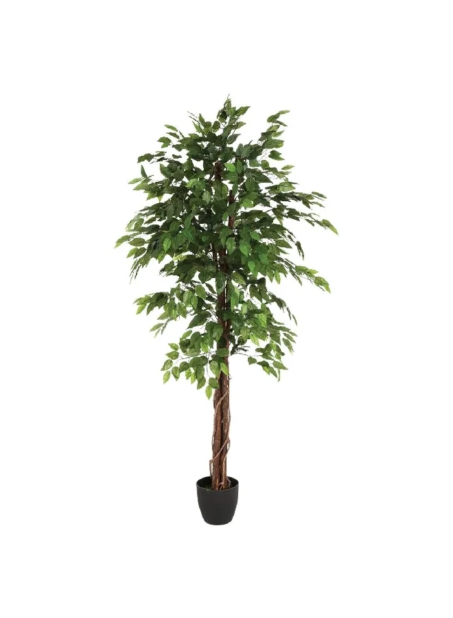 atmosphera Easy Maintenance Realistic Looking Decorative Artificial Ficus Plant with Pot Green and Brown 180 cm 110341