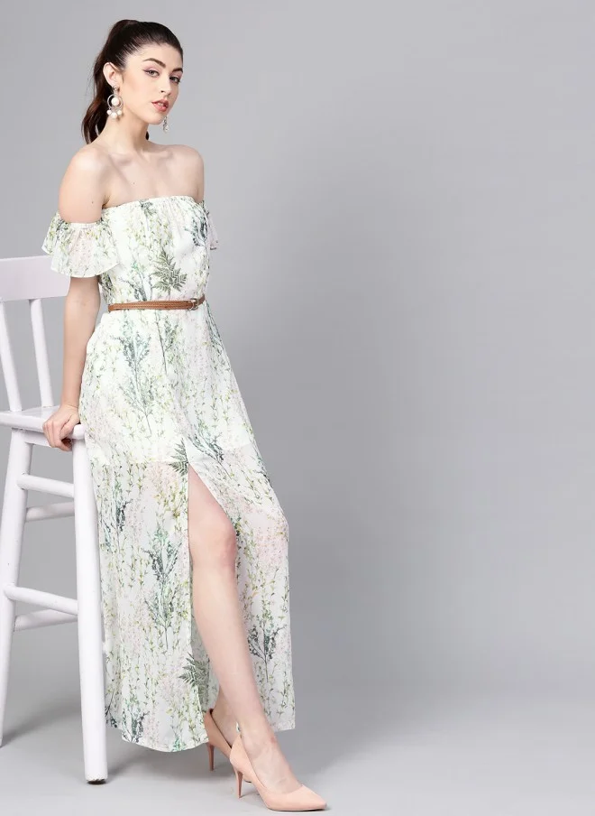 SASSAFRAS Floral Printed Maxi Dress for Women
