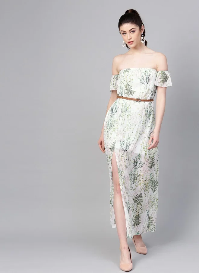 SASSAFRAS Floral Printed Maxi Dress for Women