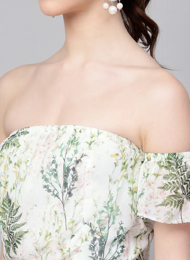 SASSAFRAS Floral Printed Maxi Dress for Women