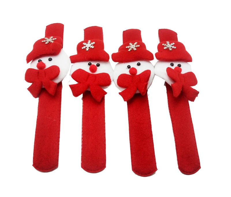 brown leaf brown leaf Combo of Christmas Accessories Santa Eye Glasses Hair Band Santa Face Mask Wrist Band and Santa Cap Combo Pack for Party Props (Combo Pack 4 Cap 4 Band 4 Glasses 4 Hair Band 4 Mask) - Image 3