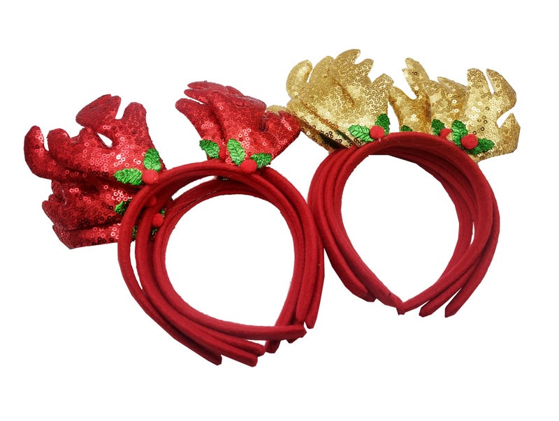 brown leaf brown leaf Combo of Christmas Accessories Santa Eye Glasses Hair Band Santa Face Mask Wrist Band and Santa Cap Combo Pack for Party Props (Combo Pack 4 Cap 4 Band 4 Glasses 4 Hair Band 4 Mask) - Image 5