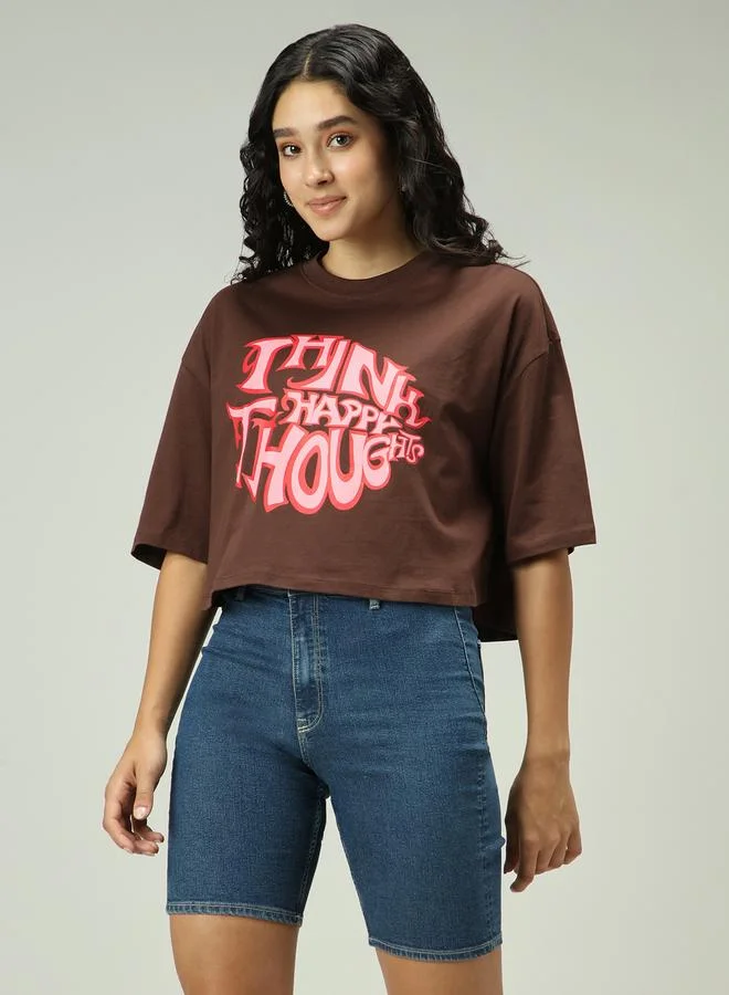 أوجيدر تيشيرت قصير بطبعة جرافيك