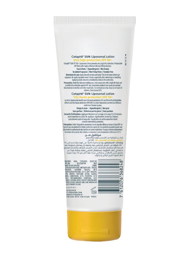 Cetaphil Sun Liposomal Lotion Spf 50+, Moisturizer Sunscreen Face And Body Moisturizer For Sensitive Skin, Very High Protection And Water Resistent, Unscented White 100ml - Image 2