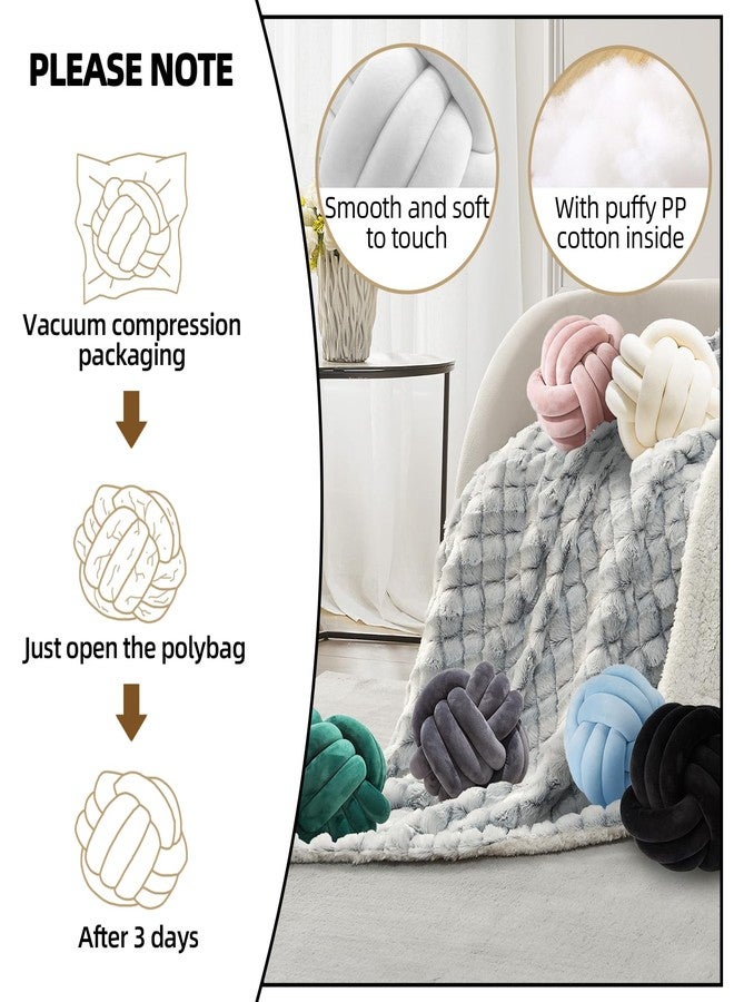 Wadser 2 Pcs Knot Pillow Ball, Ivory Knotted Pillow Plush Ball Pillows, 8.7" Decorative Throw Pillows for Sofa Couch Aesthetic Home Decor - Image 2