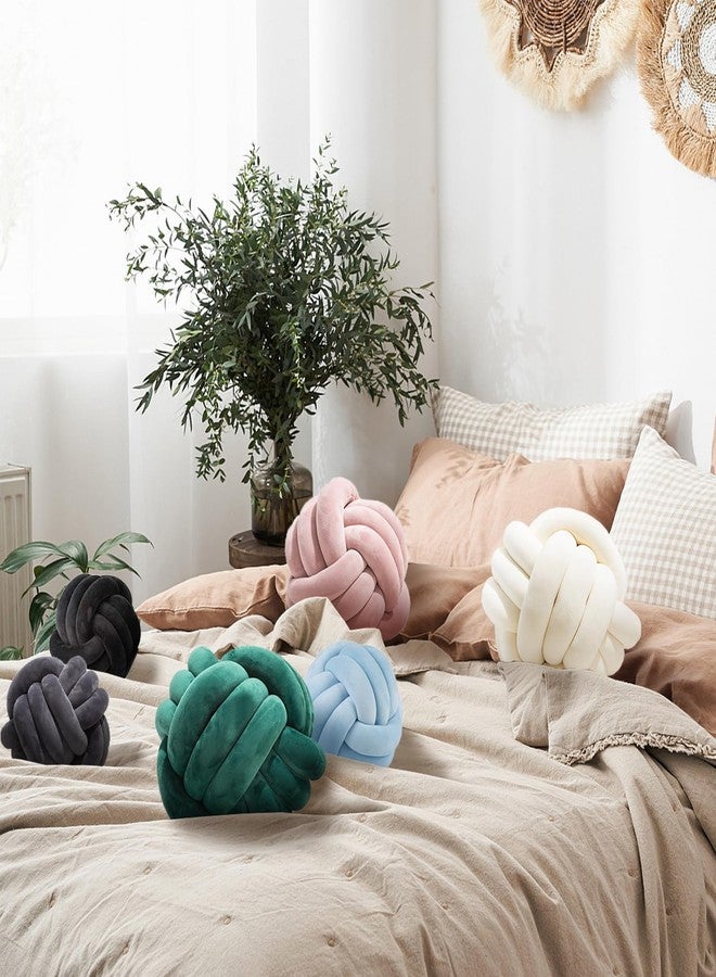 Wadser 2 Pcs Knot Pillow Ball, Ivory Knotted Pillow Plush Ball Pillows, 8.7" Decorative Throw Pillows for Sofa Couch Aesthetic Home Decor - Image 5