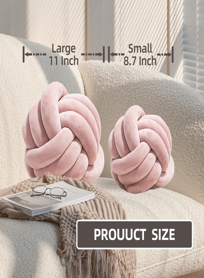 Wadser 2 Pcs Knot Pillow Ball, Ivory Knotted Pillow Plush Ball Pillows, 8.7" Decorative Throw Pillows for Sofa Couch Aesthetic Home Decor - Image 3