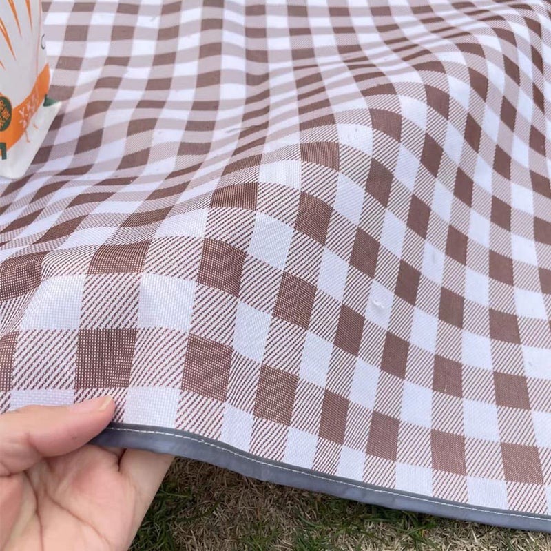 LRUUIDDE Extra Large Picnic Blanket Beach Blankets, Outdoor Foldable Waterproof Sand Mat for Beach Camping Hiking Travel Family Concerts Grass Park Music Festival Lawn Mats (Brown, 80x80inch) - Image 4