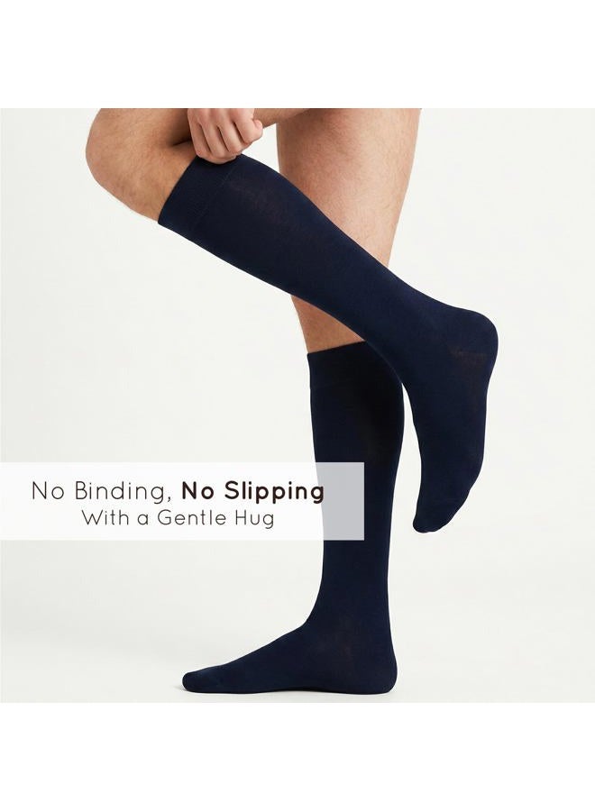 Mysocks Unisex Knee High Long Socks Plain Navy - Image 4