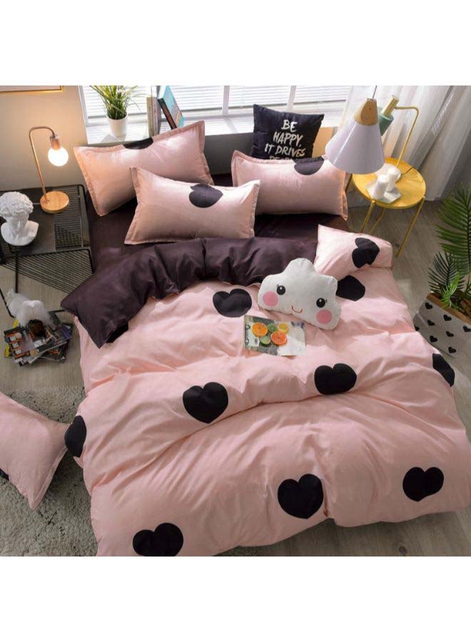 طقم سرير آمن ومريح مكون من 4 قطع بوليستر وردي مقاس 150*200 سم - Image 2