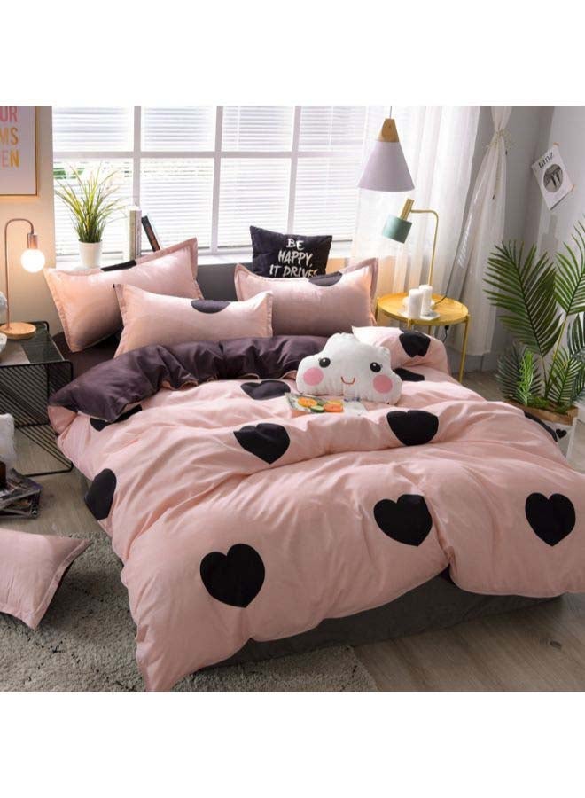 طقم سرير آمن ومريح مكون من 4 قطع بوليستر وردي مقاس 150*200 سم - Image 3