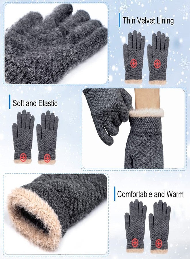 FENELY Kids Winter Gloves Toddler Knit Cotton Boys Girls Youth Warm Full Fingers Thermal Pink Gray Guantes Para NiñOs Gift For Children - Image 3