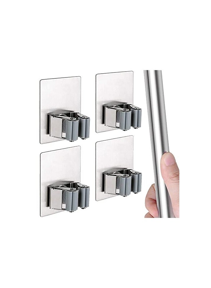 Raxoom 4 PCS Broom Holder Mop Holder Broom & Mop Grippers Self Adhesive No Drilling Super Anti-Slip Broom and Dustpan Hanger Wall Mount Mops Rakes Holder for Home Kitchen Garden Garage Storage - Image 3