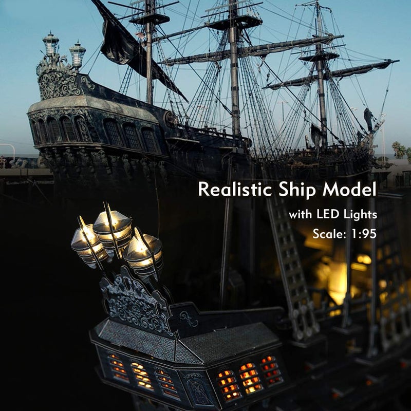 CubicFun 3D Puzzles for Adults Home Decor Pirate Ship Gifts for Men Women Model Kits Brain Teaser Puzzles for Adults Teacher Gifts,Queen Anne's Revenge 340 Pcs Valentine's Day Gift Easter Gifts - Image 2