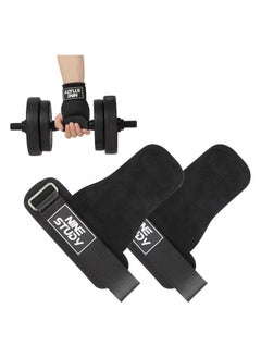 XiuWoo Lifting Straps for Weightlifting Wrist Support Strap Anti Slip Weight Lifting Straps with Double Layer Leather 4mm Finger Spacer Neoprene Padded Deadlift Gym Strength Training Accessories  - Image 1