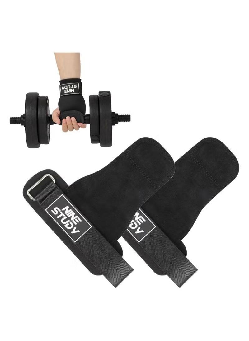 XiuWoo Lifting Straps for Weightlifting Wrist Support Strap Anti Slip Weight Lifting Straps with Double Layer Leather 4mm Finger Spacer Neoprene Padded Deadlift Gym Strength Training Accessories  - Image 1