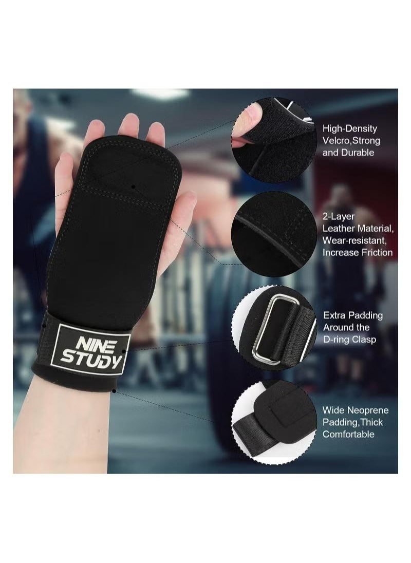 XiuWoo Lifting Straps for Weightlifting Wrist Support Strap Anti Slip Weight Lifting Straps with Double Layer Leather 4mm Finger Spacer Neoprene Padded Deadlift Gym Strength Training Accessories  - Image 4