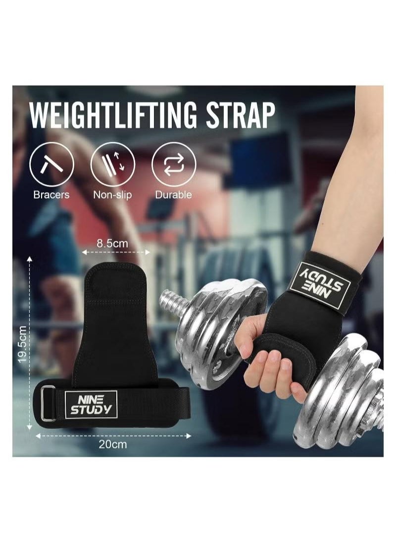 XiuWoo Lifting Straps for Weightlifting Wrist Support Strap Anti Slip Weight Lifting Straps with Double Layer Leather 4mm Finger Spacer Neoprene Padded Deadlift Gym Strength Training Accessories  - Image 5