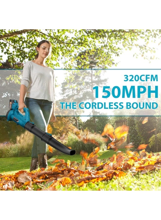 Cordless Leaf Blower with 2 Rechargeable Battery & Charger, 320 CFM 150 MPH Electric Handheld Blower, Lightweight 6-Speed Variable Air Control for Lawn, Garden, Patio, Yard & Driveway Cleaning - Image 3