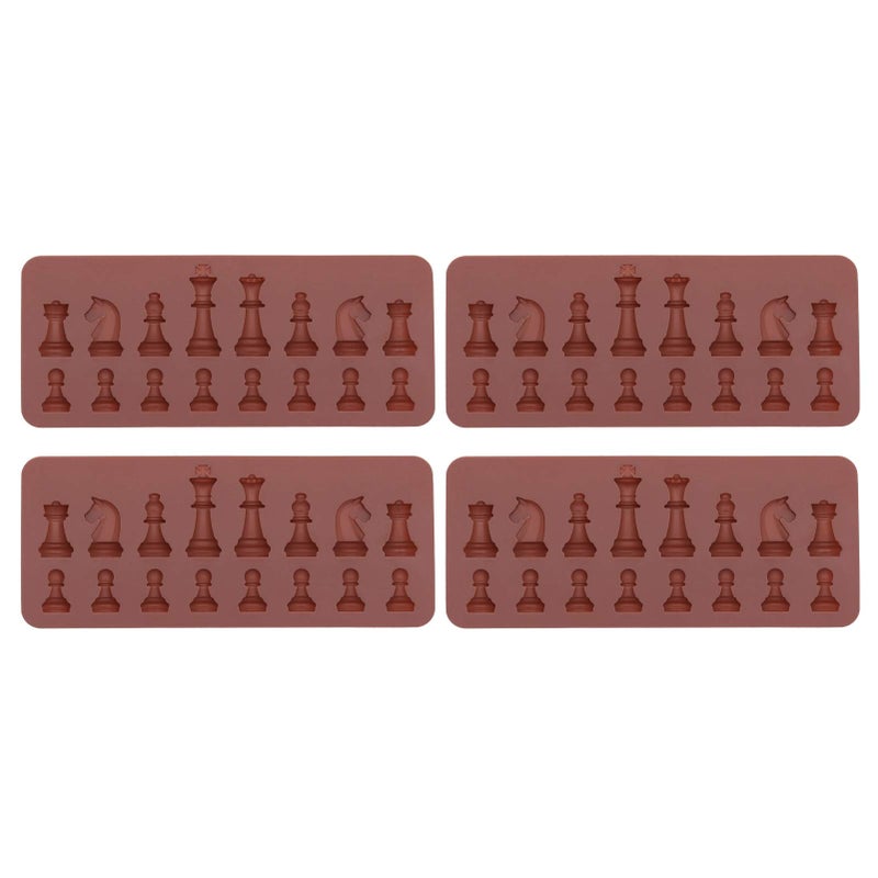Zerodis 4 PCS Chocolate Chess Shape Silicone Crafting Chocolate Candy Fondant Cake Candle and DIY Decorating Silicone Chocolate for Candy Cake Topper