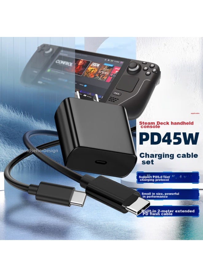 Chuanfan Compatible With Rog/steam Deck/switch Handheld Game Console Charger, 45w Fast Charging, One Number Mini Version, Amd/1s/3rd/4th Generation Game Console Pd Charging Cable, 2 Meters - Image 1