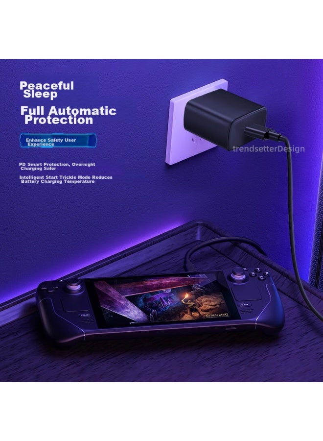 Chuanfan Compatible With Rog/steam Deck/switch Handheld Game Console Charger, 45w Fast Charging, One Number Mini Version, Amd/1s/3rd/4th Generation Game Console Pd Charging Cable, 2 Meters - Image 4