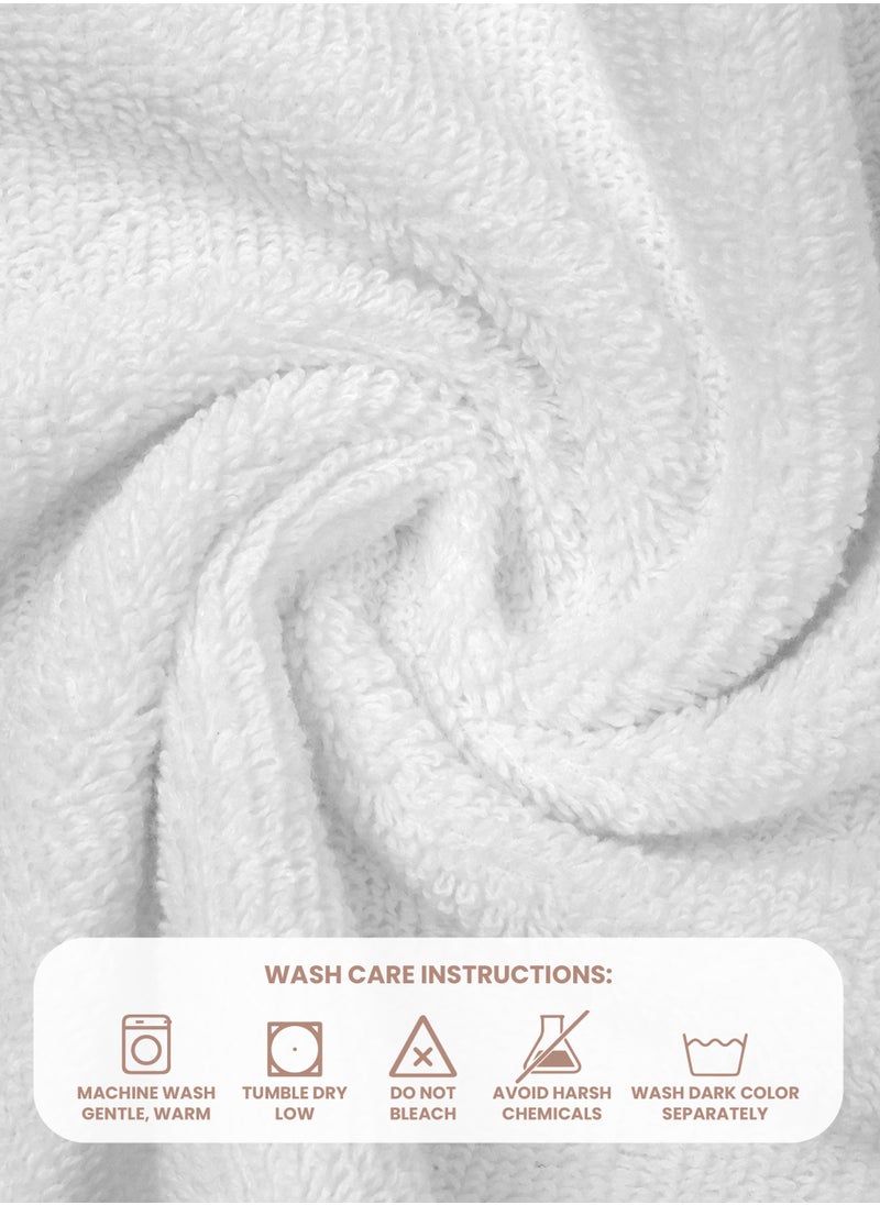 REZLAN UAE REZLAN Premium 6-Piece Washcloth Set - 100% Cotton (30×30 cm/12×12 in) - Exfoliating & Absorbent - WHITE  - Image 5