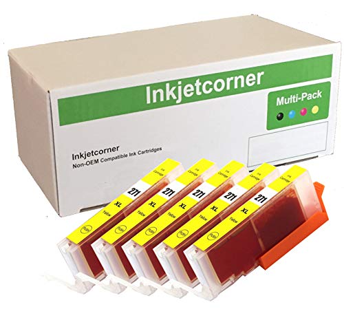 Inkjetcorner Compatible Ink Cartridge Replacement for CLI-271 CLI-271XL for use with MG5720 MG6820 MG7720 TS6020 TS5020 TS8020 TS9020 (Yellow, 5-Pack) - Image 1